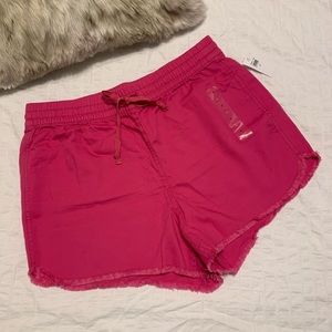 Hot Pink Chambray Fabric Distressed Lounge…